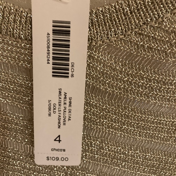 Chico’s Shine Gold Sweater - Picture 5 of 6